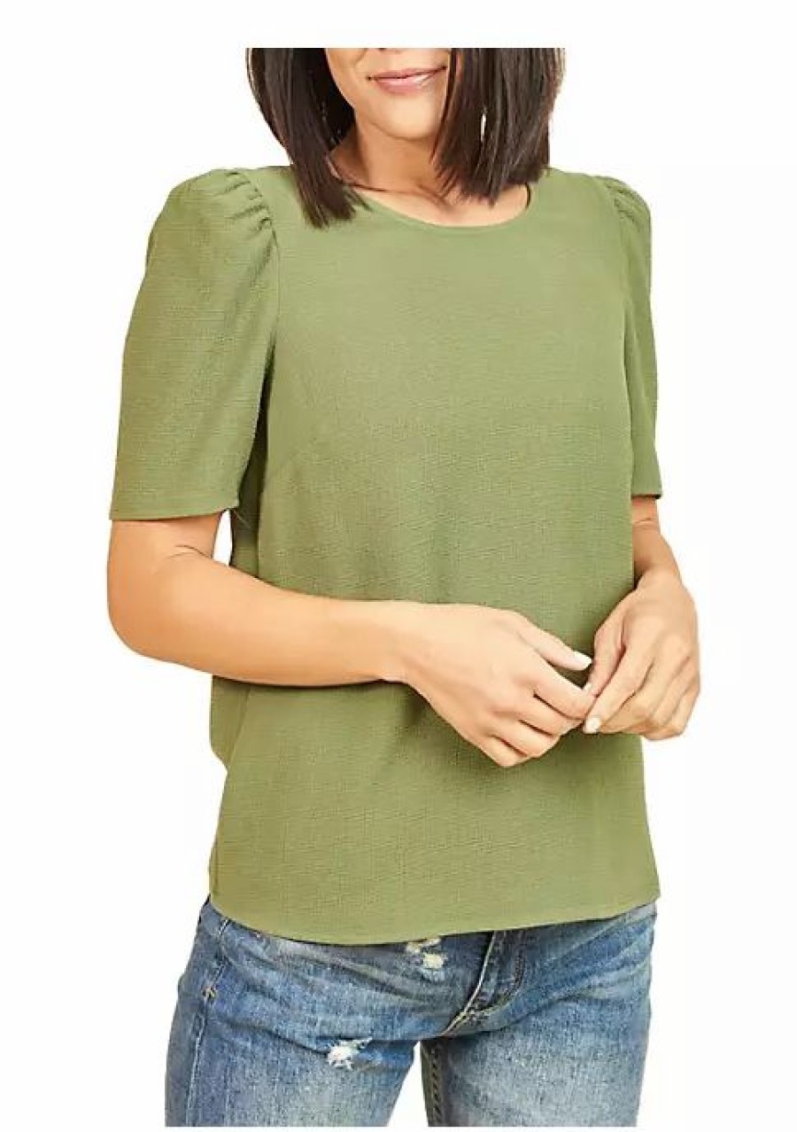 * Dr2 By Daniel Rainn 3/4 Puff Sleeve Blouse Top | Women'S Clothing