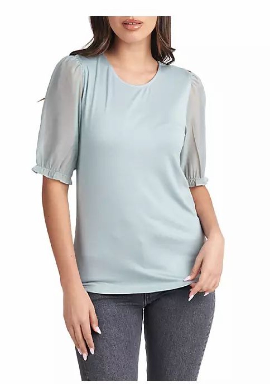 * Dr2 By Daniel Rainn Sheer Puff Sleeve Blouse Top | Women'S Clothing