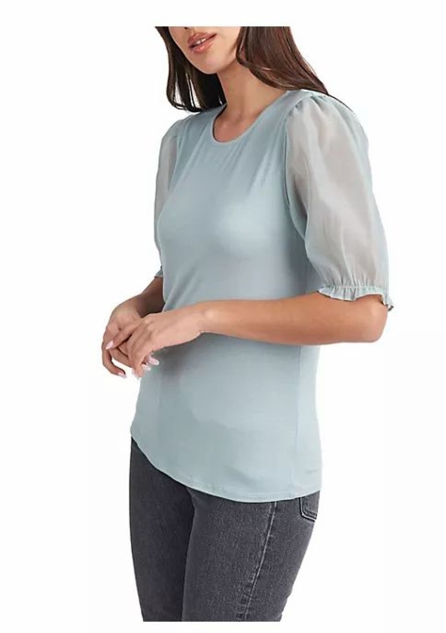 * Dr2 By Daniel Rainn Sheer Puff Sleeve Blouse Top | Women'S Clothing