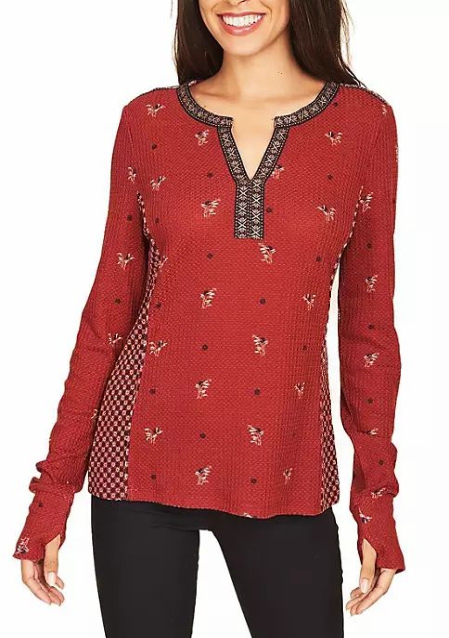 * Dr2 By Daniel Rainn Long Sleeve Waffle Knit Top | Women'S Clothing