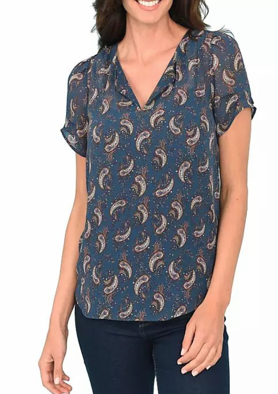 * Dr2 By Daniel Rainn Ruched Short Sleeve Top | Women'S Clothing