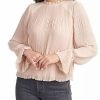 * Dr2 By Daniel Rainn Mock Turtleneck Shirred Top Blouse | Women'S Clothing