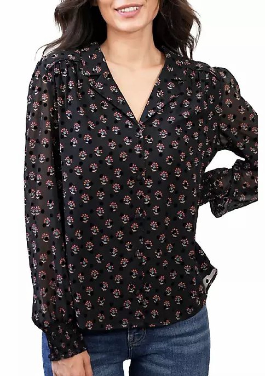 * Dr2 By Daniel Rainn Notch Collar Button-Down Top | Women'S Clothing