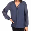 * Dr2 By Daniel Rainn Long Sleeve Top Blouse With Bow-Tie Neck | Women'S Clothing