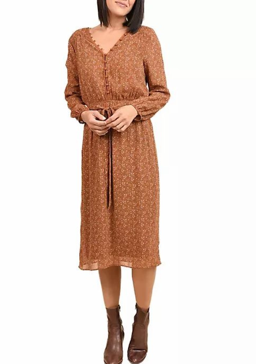 * Dr2 By Daniel Rainn Nyla Long Sleeve Button-Down Flared Dress | Women'S Clothing