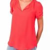 * Dr2 By Daniel Rainn Ruched Short Sleeve Top | Women'S Clothing