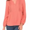 * Dr2 By Daniel Rainn Long Sleeve Top W/ Lace Detail | Women'S Clothing