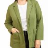 * Dr2 By Daniel Rainn Notch Collar Knit Blazer With Pockets (Plus Size) | Women'S Clothing