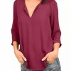 * Dr2 By Daniel Rainn 3/4 Sleeve V-Neck Blouse | Women'S Clothing