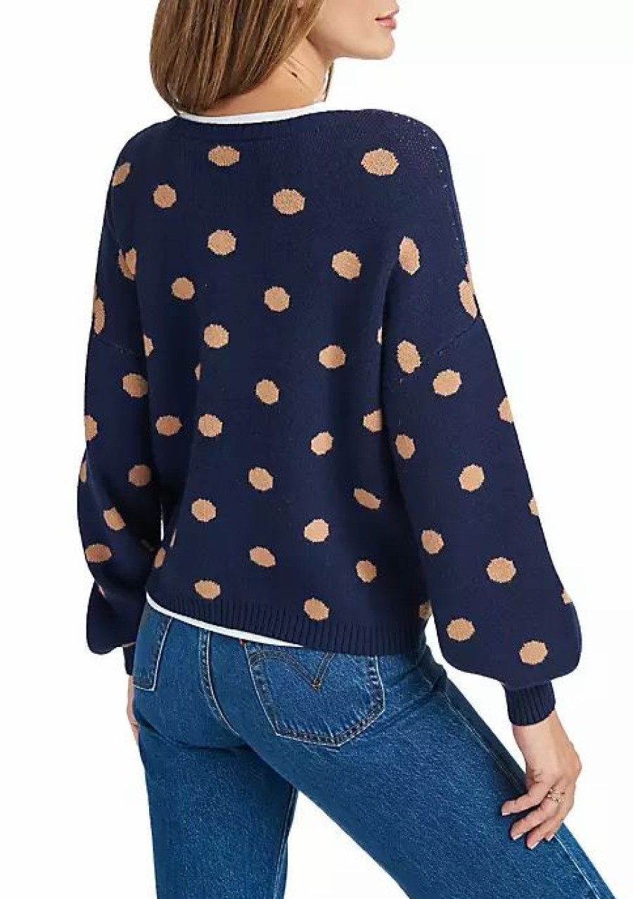 * Dr2 By Daniel Rainn Polka-Dot V-Neck Cardigan | Women'S Clothing