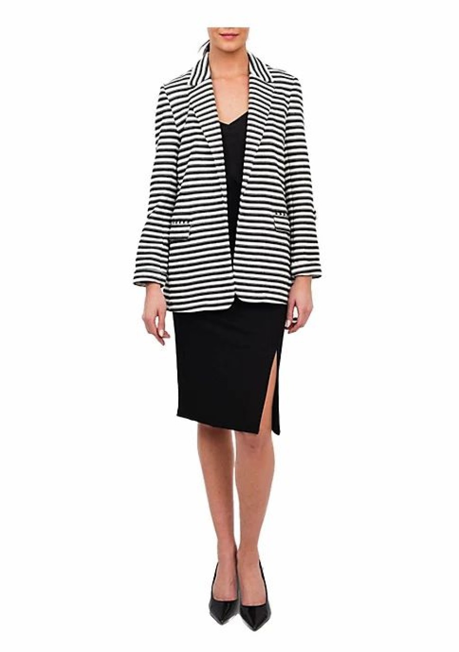 * Dr2 By Daniel Rainn Striped Open Front Blazer | Women'S Clothing