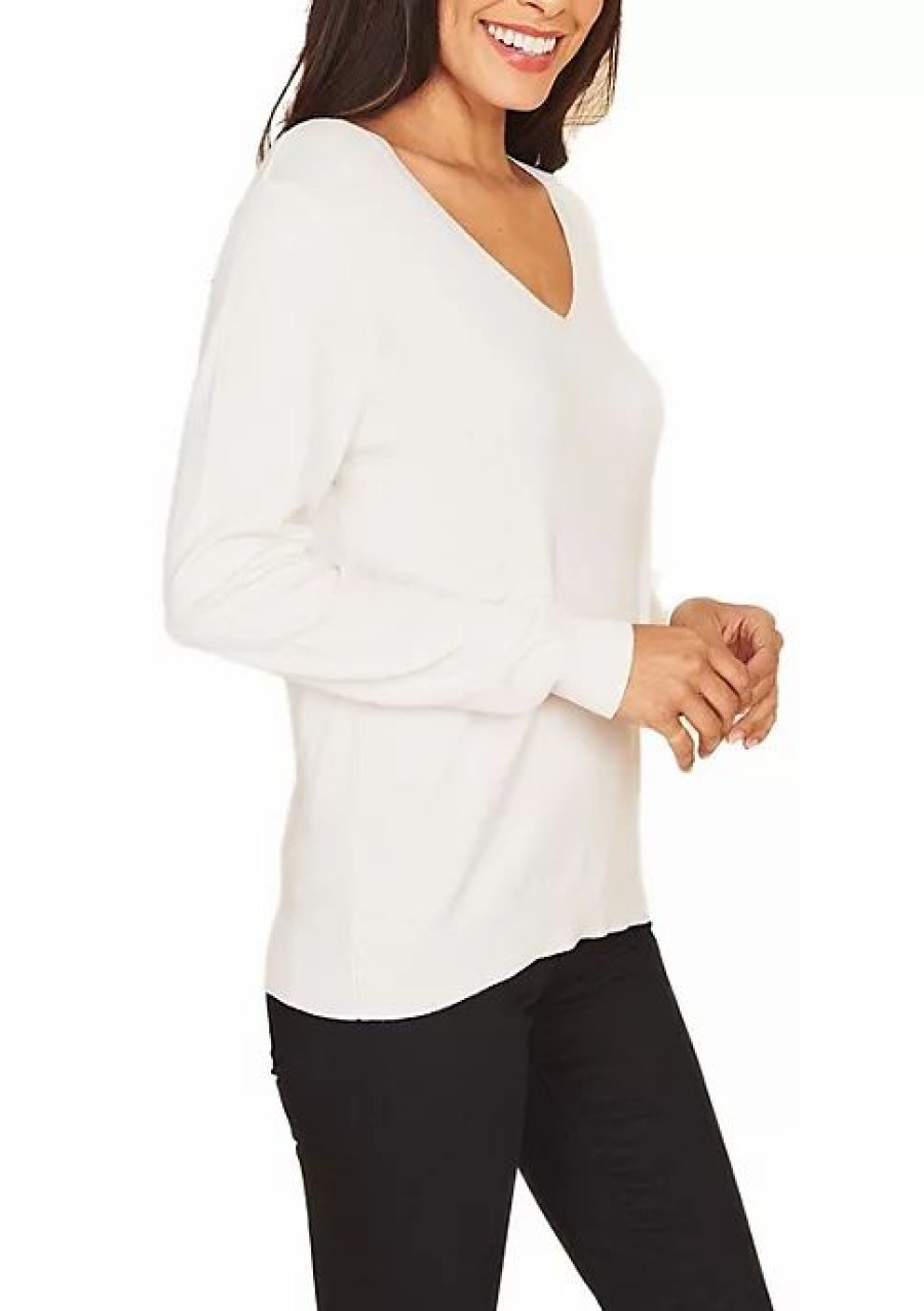 * Dr2 By Daniel Rainn Long Sleeve V-Neck Sweater | Women'S Clothing