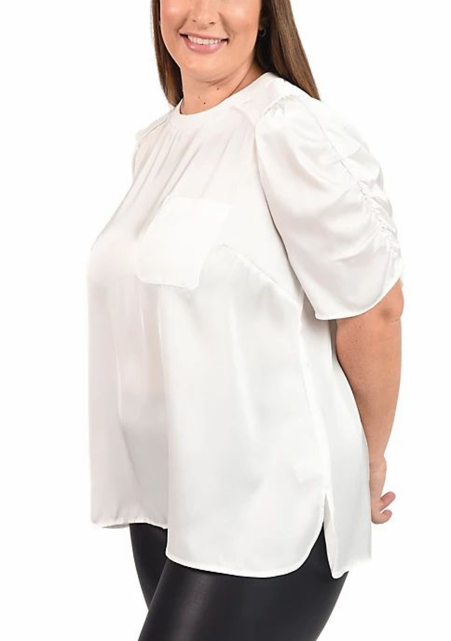 * Dr2 By Daniel Rainn Short Sleeve Top With Pocket (Plus Size) | Women'S Clothing