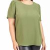 * Dr2 By Daniel Rainn 3/4 Puff Sleeve Blouse (Plus Size) | Women'S Clothing