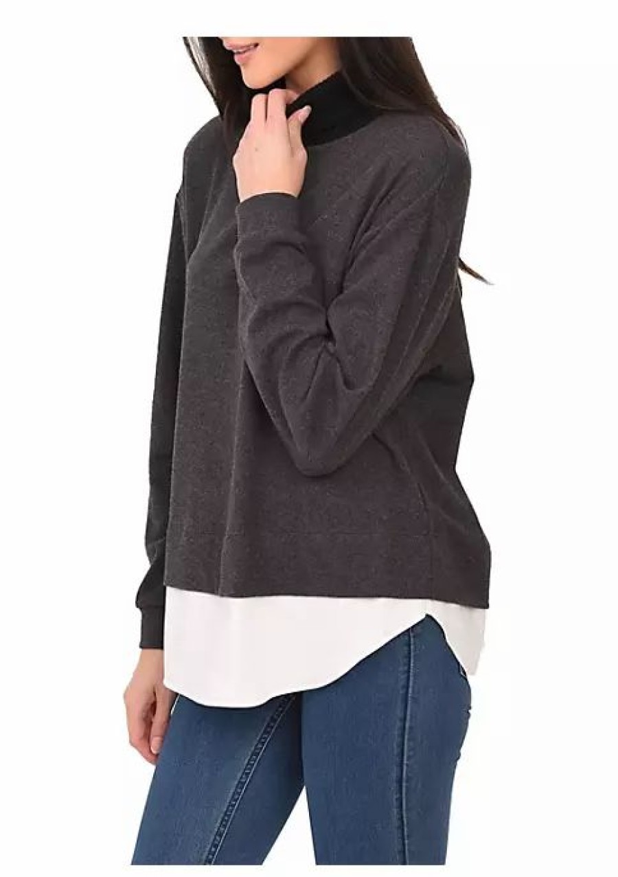 * Dr2 By Daniel Rainn Two-In-One Turtleneck Sweater | Women'S Clothing