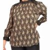 * Dr2 By Daniel Rainn Long Sleeve Top Blouse With Mock Turtle-Neck (Plus Size) | Women'S Clothing