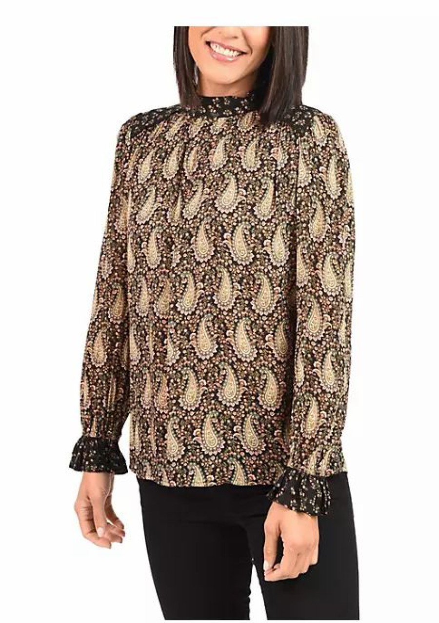 * Dr2 By Daniel Rainn Long Sleeve Top Blouse With Mock Turtle-Neck | Women'S Clothing