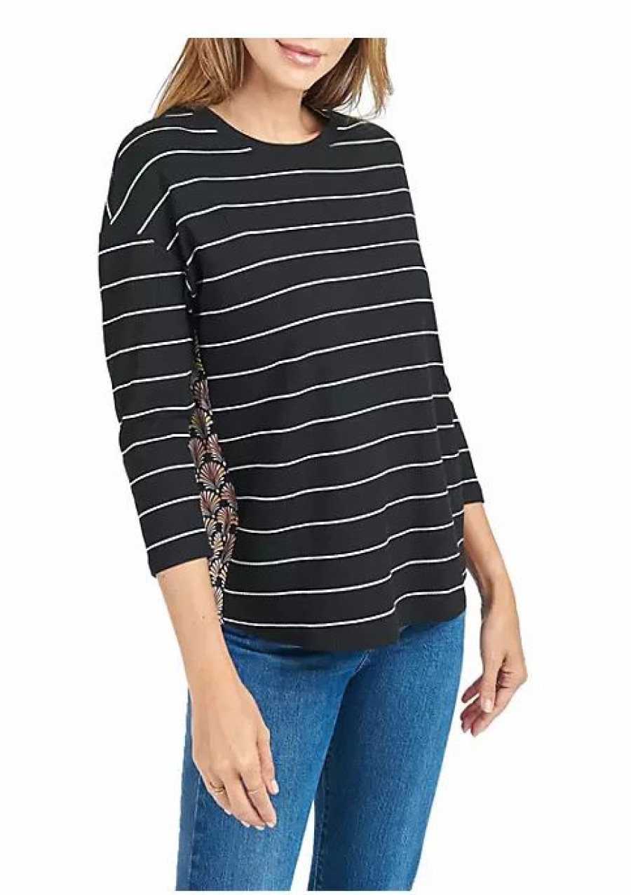 * Dr2 By Daniel Rainn Striped 3/4 Sleeve Top | Women'S Clothing