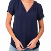 * Dr2 By Daniel Rainn Ruched Short Sleeve Top | Women'S Clothing