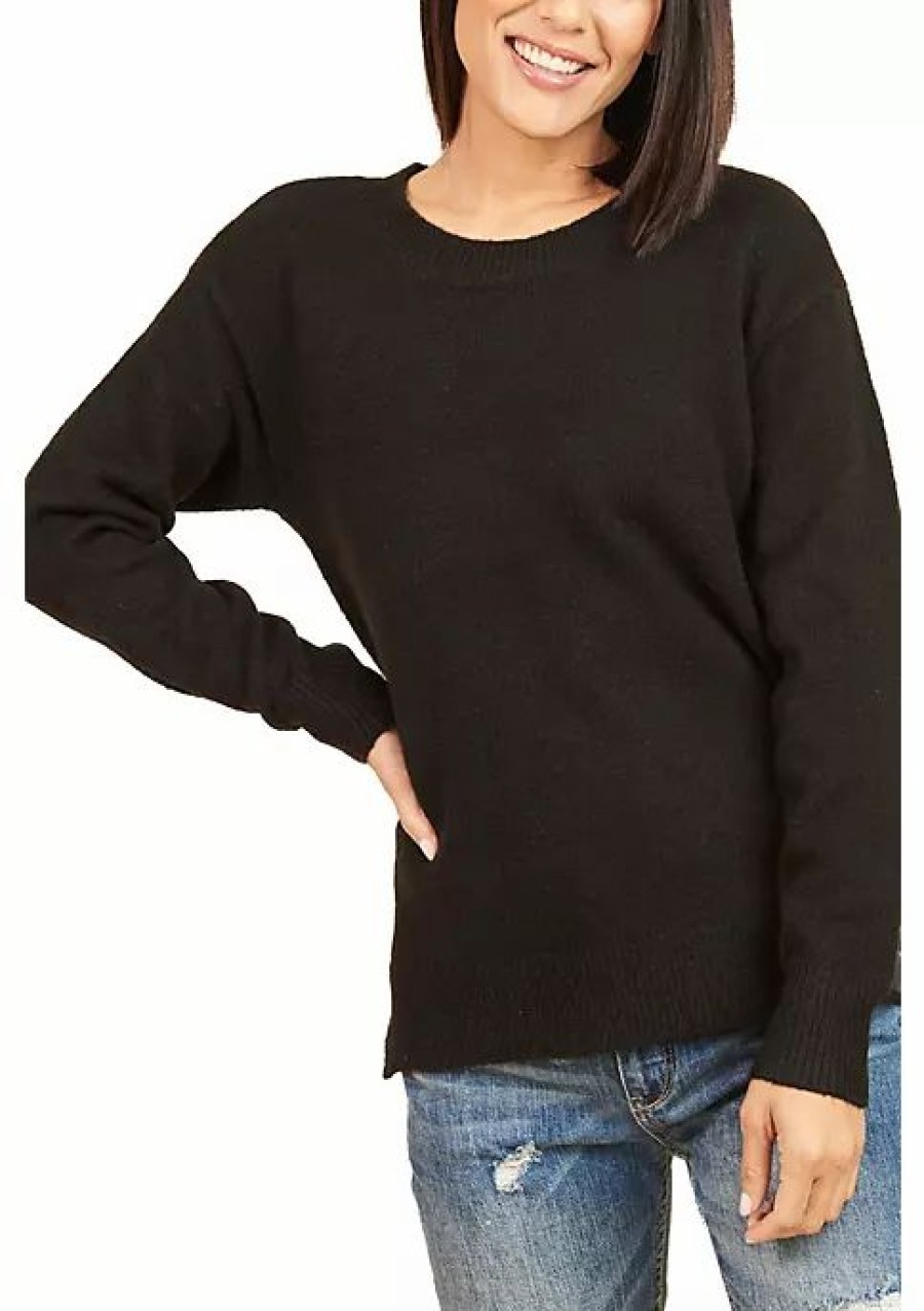 * Dr2 By Daniel Rainn Long Sleeve Crew Neck Sweater Top | Women'S Clothing