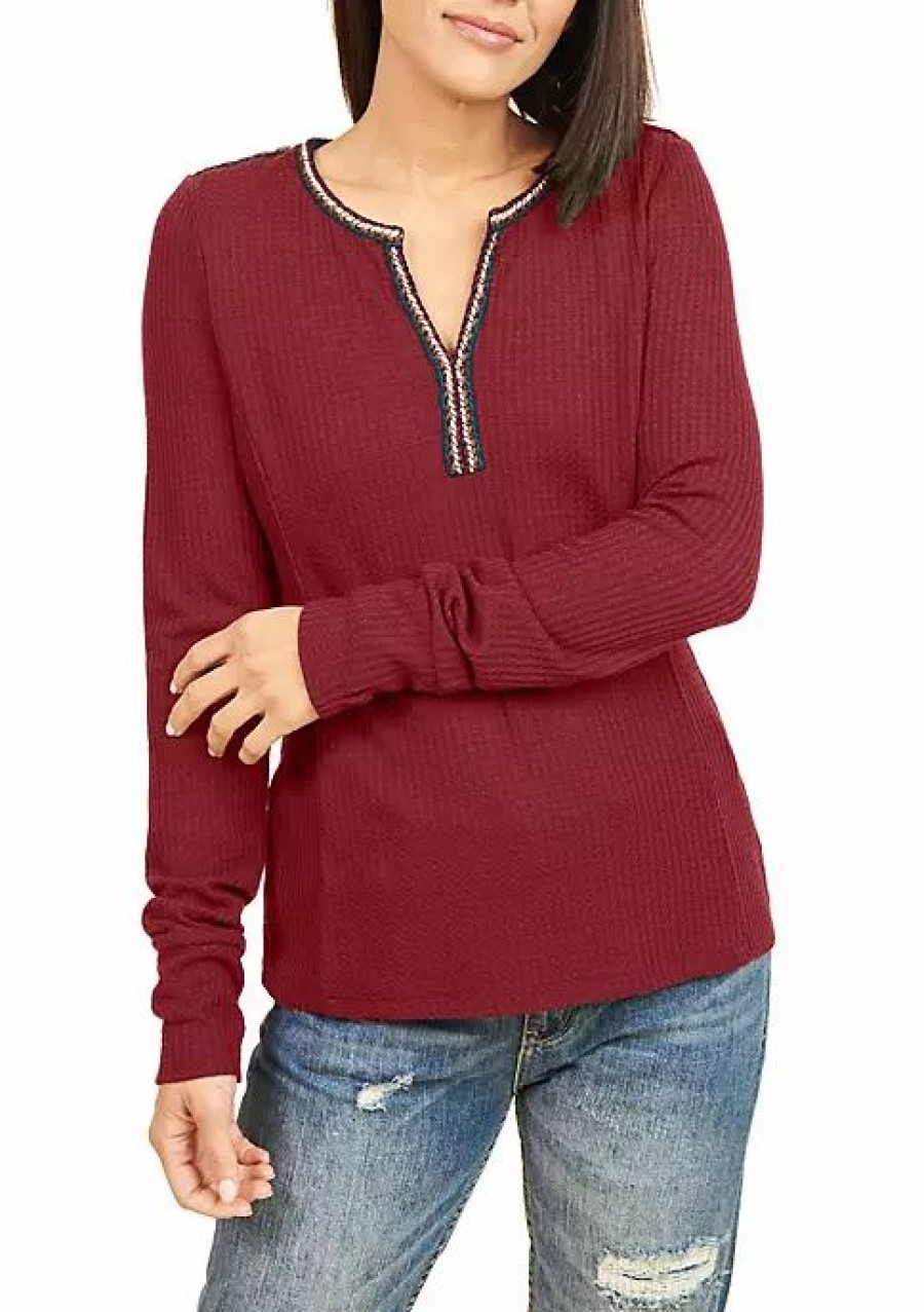 * Dr2 By Daniel Rainn Long Sleeve Knit Top With Thumbholes | Women'S Clothing